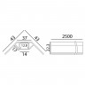 Профиль для светодиодной ленты Profile W&T IN. L 2500mm, h 43mm, w 43mm (12.1417.WT.IN.25)